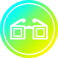 square glasses circular icon with cool gradient finish png