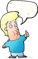 cartoon man giving thumbs up sign with speech bubble png