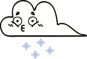 cute cartoon of a snow cloud png