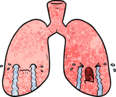 pulmones de dibujos animados llorando png
