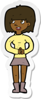 sticker of a cartoon friendly woman png