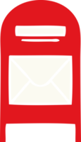 flat color retro cartoon of a mail box png