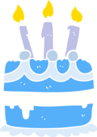 flat color style cartoon birthday cake png