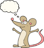 hand drawn thought bubble cartoon mouse png