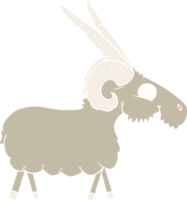 flat color style cartoon goat png