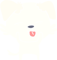 flat color style cartoon dog sticking out tongue png