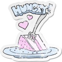 retro distressed sticker of a cartoon lovely cake png