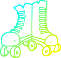 cold gradient line drawing of a cartoon roller boots png