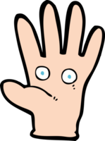 caricatura, mano, con, ojos png