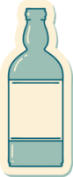 sticker of tattoo in traditional style of a bottle png