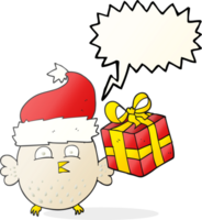 hand drawn speech bubble cartoon christmas owl png