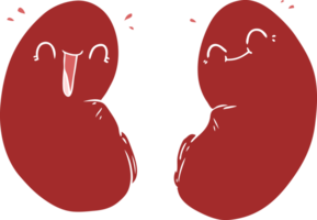 flat color style cartoon happy kidneys png