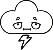 line drawing cartoon of a storm cloud png