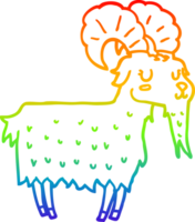 arc en ciel pente ligne dessin de une dessin animé chèvre png