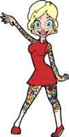 cartoon woman with tattoos png