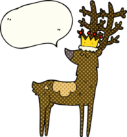 hand drawn comic book speech bubble cartoon stag king png