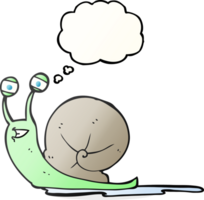 hand drawn thought bubble cartoon snail png