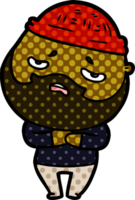 cartoon worried man with beard png