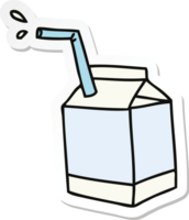 sticker of a quirky hand drawn cartoon quirky hand drawn cartoon of milk png