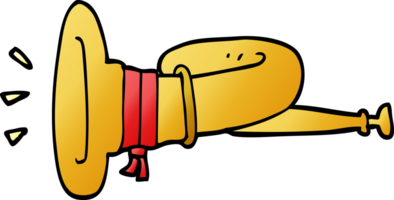 cartoon doodle curled horn instrument png