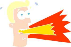 flat color illustration of shouting man png