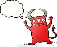 cartoon little devil with thought bubble png