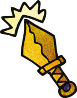 cartoon doodle small magical dagger png