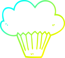 cold gradient line drawing of a cartoon muffin png