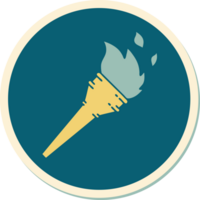 sticker of tattoo in traditional style of a lit torch png