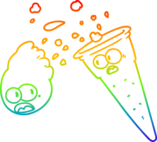 arco Iris gradiente linha desenhando do uma desenho animado gelo creme png