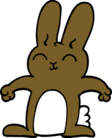 happy cartoon doodle rabbit png