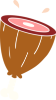 main tiré dessin animé griffonnage de une mixte de jambon png