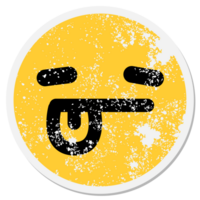tired face with lolling tongue circular sticker png