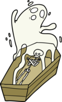 cartoon ghost and coffin png