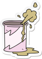 sticker of a quirky hand drawn cartoon exploding soda can png