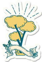 sticker of a tattoo style tree png