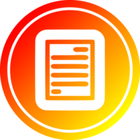 official document circular icon with warm gradient finish png