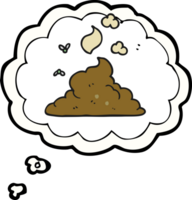 hand drawn thought bubble cartoon steaming pile of poop png