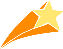 estrela cadente de doodle de desenho animado png