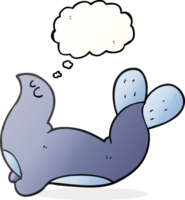 hand drawn thought bubble cartoon seal png