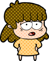 cartoon tired woman png