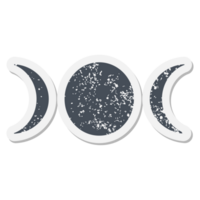 Mondphasen-Symbol-Grunge-Aufkleber png