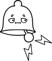 line drawing cartoon of a ringing bell png