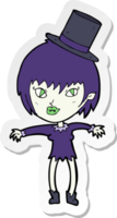 sticker of a cartoon halloween vampire girl png