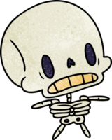textured cartoon illustration kawaii cute dead skeleton png