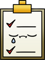 gradient shaded cartoon of a check list png