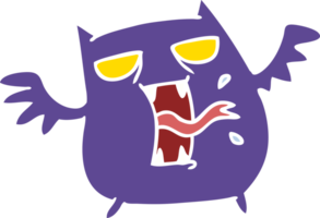 hand drawn cartoon of cute scary kawaii bat png