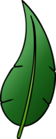 hand drawn gradient cartoon doodle of a green long leaf png