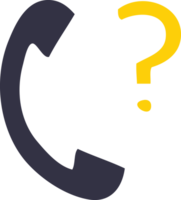 flat color retro cartoon of a telephone receiver with question mark png