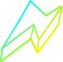 kall lutning linje teckning av en tecknad serie dekorativ blixt- bult png
